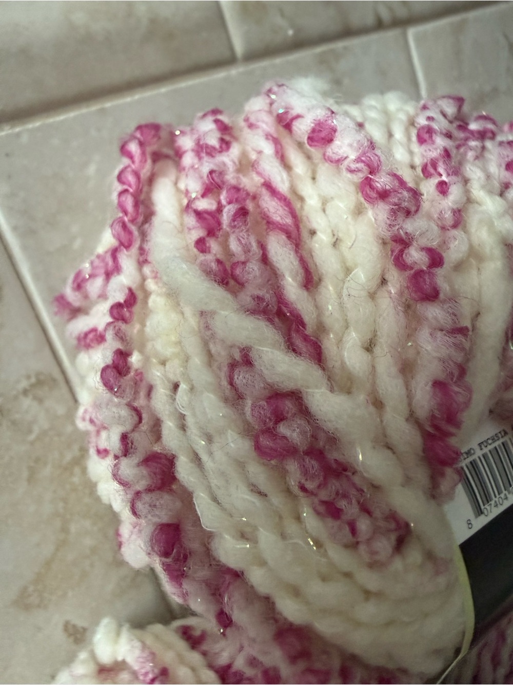 Sensations Bellezza Collection Bellissimo Wool Blend Yarn - Fuchsia & Cream - Picture 9 of 12